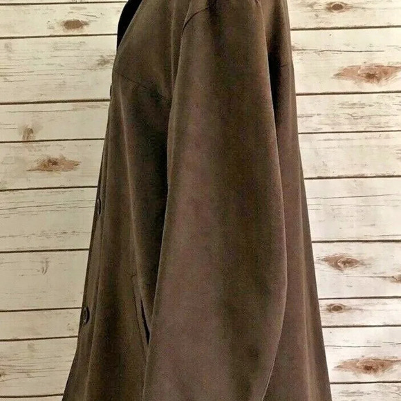 PRONTO UOMO Men Long Sleeve Button Down Fully Lined Collar Brown Shirt Sz Medium - Picture 10 of 13